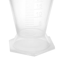 Cargar imagen en el visor de la galería, VASO MEDIDOR CONICO DE 25ML DE POLIBROPILENO GRADUACION EN RELIEVE BASE HEXAGONAL EISCO