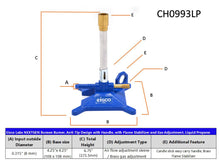 Cargar imagen en el visor de la galería, MECHERO DE BUNSEN PREMIUM CON ESTABILIZADOR DE FLAMA, CONTROL DE FLUJO DE GAS Y BASE ANTIVOLCADURA PARA GAS LP EISCO