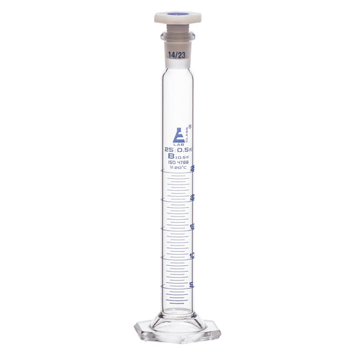 PROBETA DE VIDRIO 25ML CLASE B CON TAPON Y JUNTA 14/23 EISCO