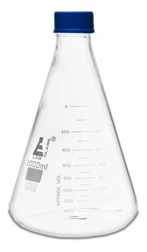 MATRAZ ERLENMEYER 2000ML CON TAPAROSCA, GRADUACIÓN BLANCA EISCO