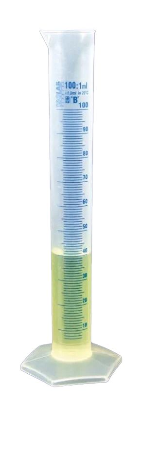 PROBETA 50ML DE POLIPROPILENO, CLASE B, GRADUACIÓN EN AZUL, BASE HEXAGONAL ISOLAB