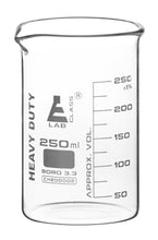 Cargar imagen en el visor de la galería, VASO DE PRECIPITADO REFORZADO 250ML DE VIDRIO BOROSILICATO, FORMA BAJA DE USO RUDO  EISCO
