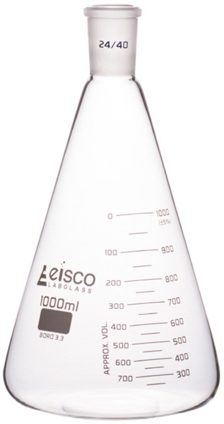 MATRAZ ERLENMEYER 125ML BOCA ANGOSTA ASTM DOBLE ESCALA JUNTA 24/40 EISCO