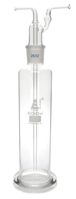 FRASCO DRECHSEL DE 500ML PARA LAVADO DE GASES JUNTA 29/32 VIDRIO DE BOROSILICATO EISCO