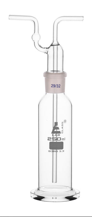 FRASCO DRECHSEL DE 250ML PARA LAVADO DE GASES JUNTA 29/32 VIDRIO DE BOROSILICATO EISCO