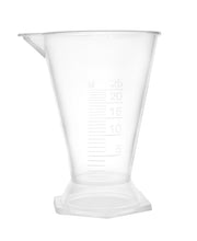 Cargar imagen en el visor de la galería, VASO MEDIDOR CONICO DE 25ML DE POLIBROPILENO GRADUACION EN RELIEVE BASE HEXAGONAL EISCO
