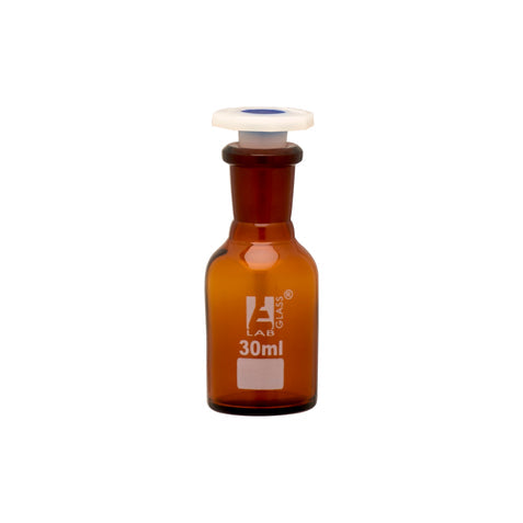 FRASCO PARA REACTIVOS 30ML DE VIDRIO AMBAR, TAPA DE POLIPROPILENO, BOCA ANGOSTA  EISCO