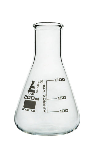 MATRAZ ERLENMEYER 200ML BOCA ANGOSTA VIDRIO BOROSILICATO EISCO
