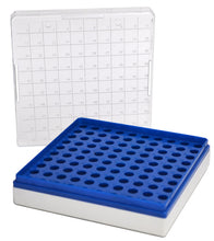 Cargar imagen en el visor de la galería, CAJA CRIOGÉNICA PARA MICROTUBOS DE 0.5ML CON 100 LUGARES DE POLICARBONATO EISCO
