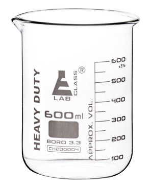 VASO DE PRECIPITADO REFORZADO 600ML DE VIDRIO BOROSILICATO, FORMA BAJA DE USO RUDO  EISCO