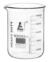 Cargar imagen en el visor de la galería, VASO DE PRECIPITADO REFORZADO 1000ML DE VIDRIO BOROSILICATO, FORMA BAJA DE USO RUDO  EISCO
