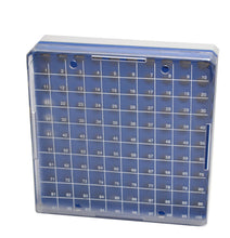 Cargar imagen en el visor de la galería, CAJA CRIOGÉNICA PARA MICROTUBOS DE 0.5ML CON 100 LUGARES DE POLICARBONATO EISCO
