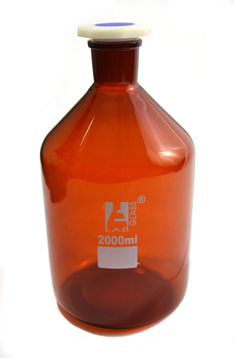 FRASCO PARA REACTIVOS 2000ML DE VIDRIO AMBAR, TAPA DE POLIPROPILENO, BOCA ANGOSTA EISCO