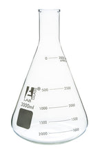 Cargar imagen en el visor de la galería, MATRAZ ERLENMEYER 3000ML BOCA ANGOSTA VIDRIO BOROSILICATO EISCO
