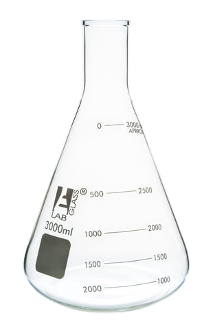 MATRAZ ERLENMEYER 3000ML BOCA ANGOSTA VIDRIO BOROSILICATO EISCO