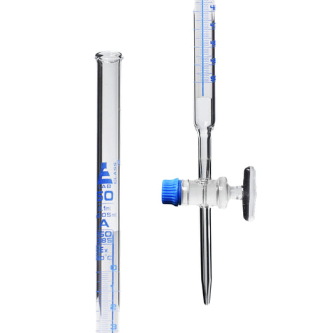 BURETA SCHELLBACH DE 50ML CON LLAVE DE VIDRIO CLASE A, GRADUACIÓN AZUL EISCO