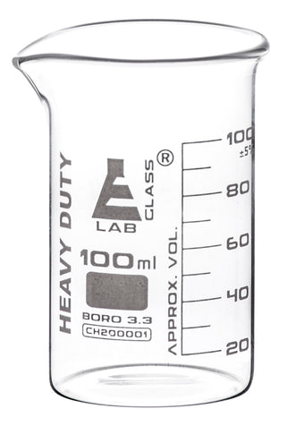 VASO DE PRECIPITADO REFORZADO 100ML DE VIDRIO BOROSILICATO, FORMA BAJA DE USO RUDO  EISCO