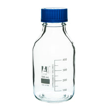 Cargar imagen en el visor de la galería, FRASCO PARA LABORATORIO 500ML DE VIDRIO BOROSILICATO TRANSPARENTE, GRADUADA, CON TAPAROSCA EISCO
