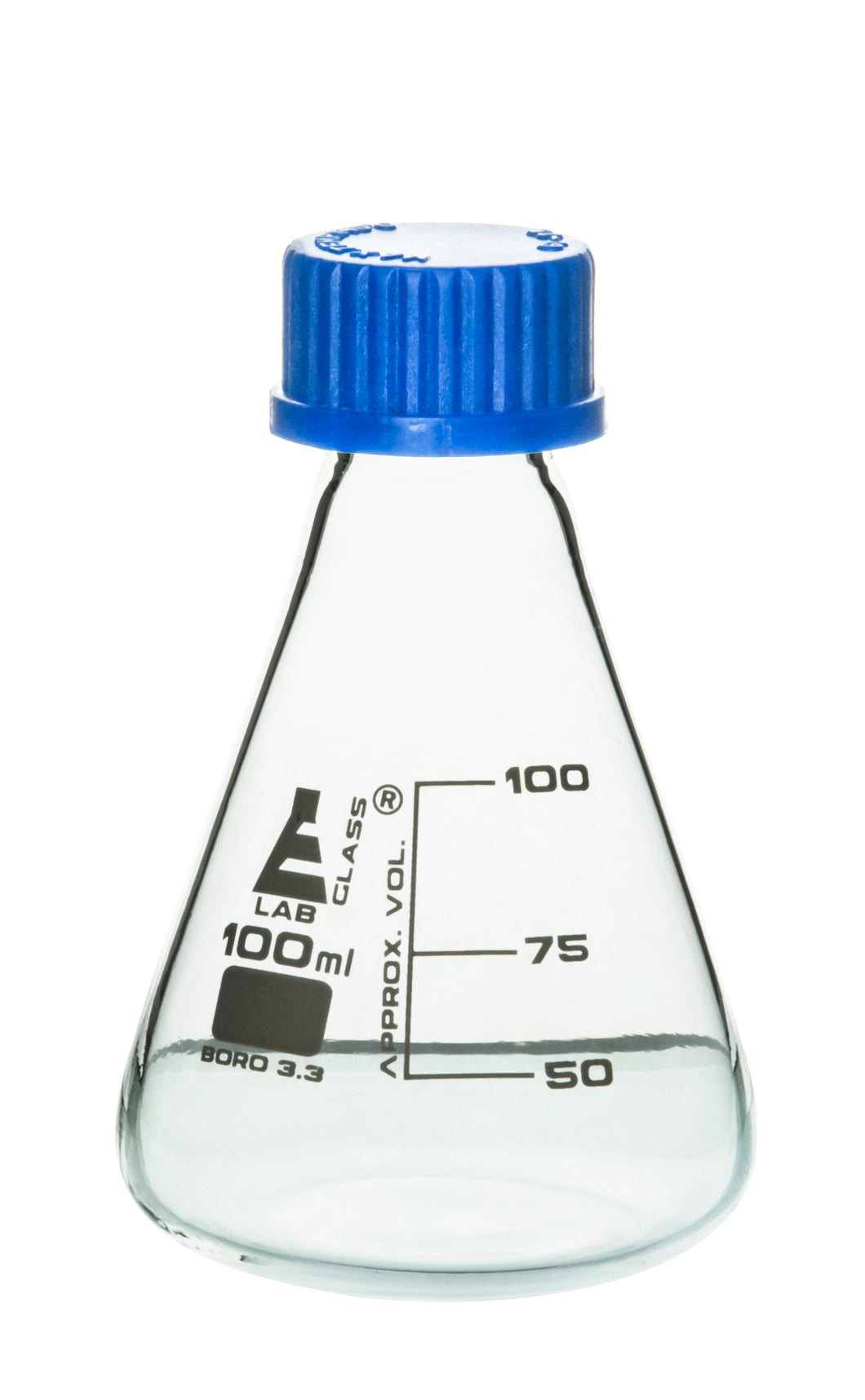 MATRAZ ERLENMEYER 100ML CON TAPAROSCA, GRADUACIÓN BLANCA EISCO