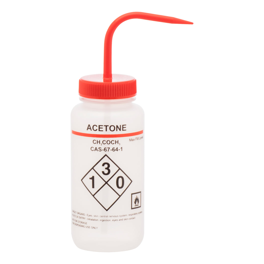 PISETA DE SEGURIDAD ACETONA 500ML DE PLÁSTICO LDPE EISCO