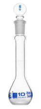 Cargar imagen en el visor de la galería, MATRAZ VOLUMÉTRICO (AFORADO) 10ML, CLASE A, TAPÓN PLANO DE VIDRIO EISCO
