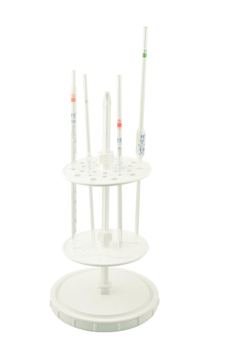 SOPORTE PARA PIPETAS (PORTAPIPETAS) VERTICAL CON 28 LUGARES AUTOCLAVABLE RESISTENTE A QUÍMICOS EISCO