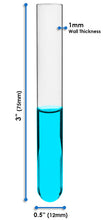 Cargar imagen en el visor de la galería, TUBO DE ENSAYO (CULTIVO ) 6ML DE 12X75MM DE VIDRIO LISO SIN LABIO EISCO
