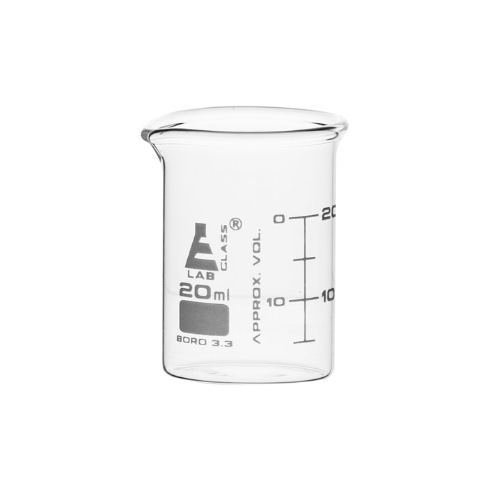 VASO DE PRECIPITADO 20ML, DOBLE ESCALA, ASTM EISCO