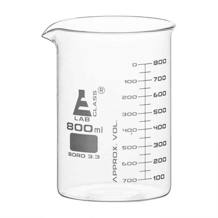 VASO DE PRECIPITADO 800ML, DOBLE ESCALA, ASTM EISCO