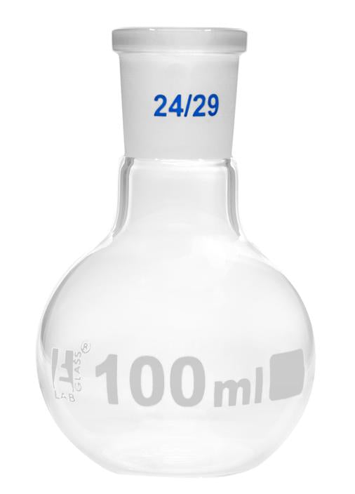 MATRAZ DE EBULLICIÓN 100ML CUELLO ANGOSTO FONDO PLANO JUNTA 24/40 EISCO